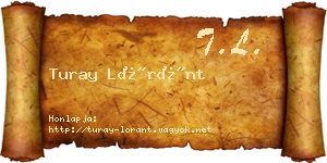 Turay Lóránt névjegykártya