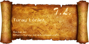 Turay Lóránt névjegykártya