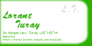 lorant turay business card